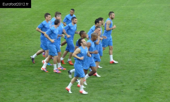 Entrainement des Bleus le 10 juin 2012